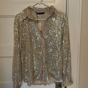 Zara sequin shirt